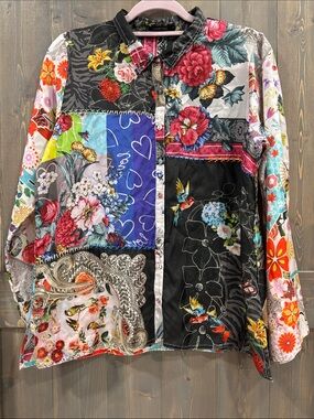 Johnny Was 100% Silk Blouse